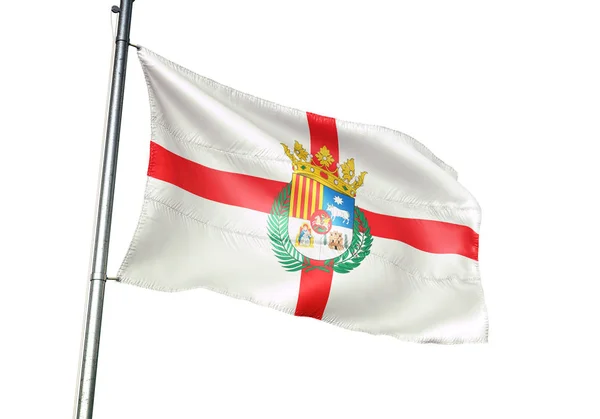 Teruel tartomány a spanyol zászló integet elszigetelt 3D-s illusztráció — Stock Fotó