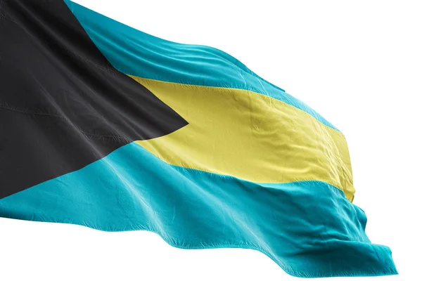 Bandeira das Bahamas acenando fundo branco isolado ilustração 3D — Fotografia de Stock