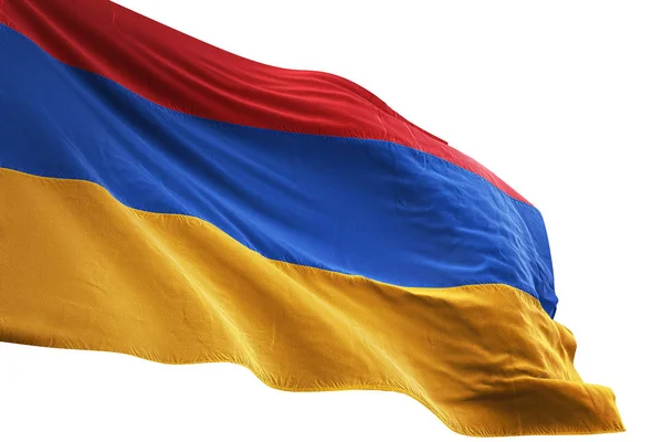 Прапор Вірменії розмахував ізольованих білий фон 3d ілюстрація — стокове фото