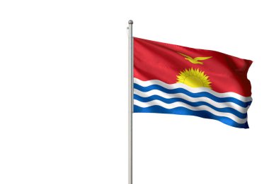 Kiribati bayrak sallayarak izole beyaz arka plan 3d çizim