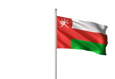 Umman bayrağı sallayarak izole beyaz arka plan 3d çizim