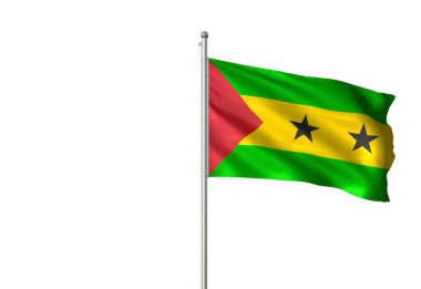 Arka plan 3d illüstrasyon izole sallayarak Sao Tome ve Principe bayrak beyaz