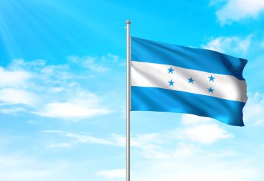 Honduras bayrak sallayarak Sky 3d resimde arka plan