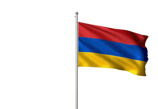 Armenië vlag zwaaien geïsoleerde witte achtergrond 3d illustratie — Stockfoto