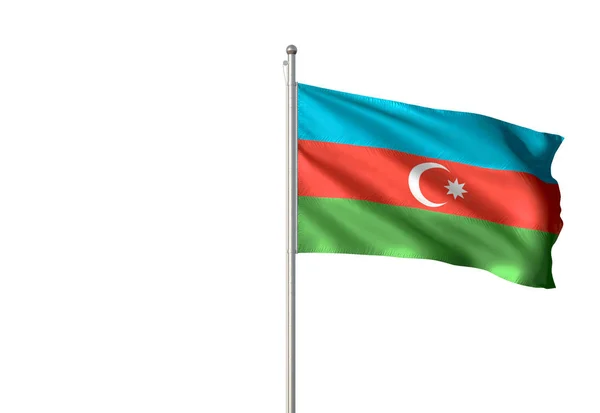 Azerbaijan flag waving isolated white background 3D illustration — Stock Photo, Image