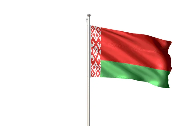 Belarus flag waving isolated white background 3D illustration — Stock Photo, Image
