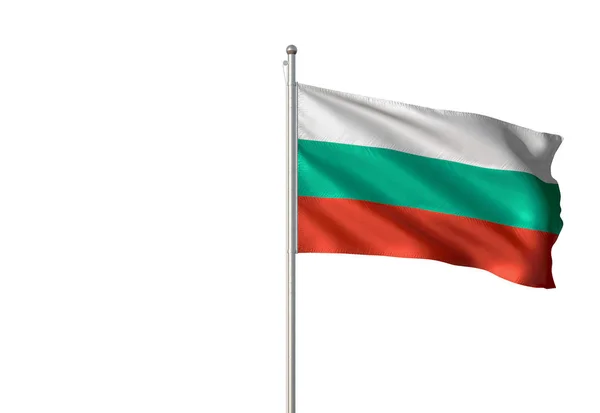 Bandera de Bulgaria ondeando fondo blanco aislado ilustración 3D —  Fotos de Stock