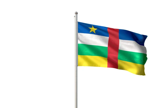 中央アフリカ共和国旗を振って分離白背景 3 d イラスト — ストック写真