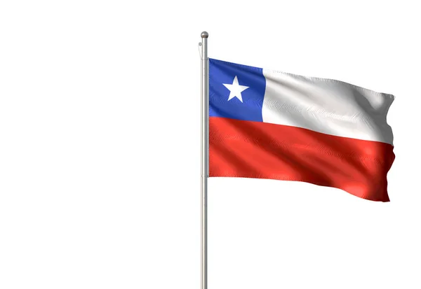 Chile flag waving isolated white background 3D illustration — Stock Photo, Image