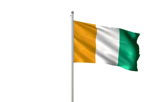 côte d'ivoire agitant le drapeau fond transparent réaliste