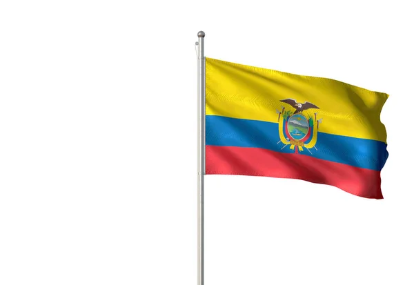 Ecuador vlag zwaaien geïsoleerde witte achtergrond 3d illustratie — Stockfoto