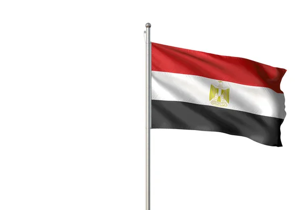 埃及旗子挥动被隔绝的白色背景3d 例证 — 图库照片