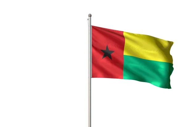 Gwinea Bissau flaga macha na białym tle ilustracja 3d — Zdjęcie stockowe