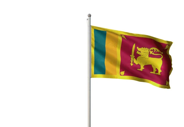 Sri Lanka flag waving isolated white background 3D illustration — Stock Photo, Image