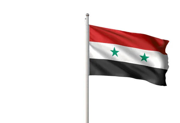 Drapeau de Syrie agitant un fond blanc isolé Illustration 3D — Photo