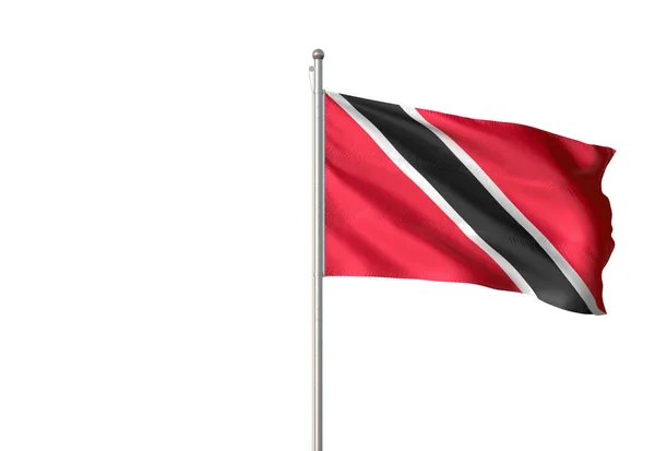 Bandeira de Trinidad e Tobago acenando fundo branco isolado ilustração 3D — Fotografia de Stock