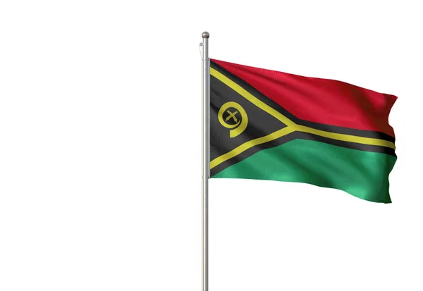 Vanuatus flagga vajande isolerade vit bakgrund 3d illustration — Stockfoto