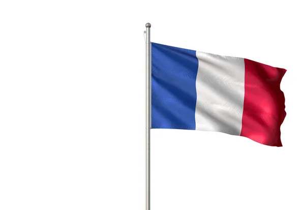 フランス国旗を振って分離白背景 3 d イラスト — ストック写真