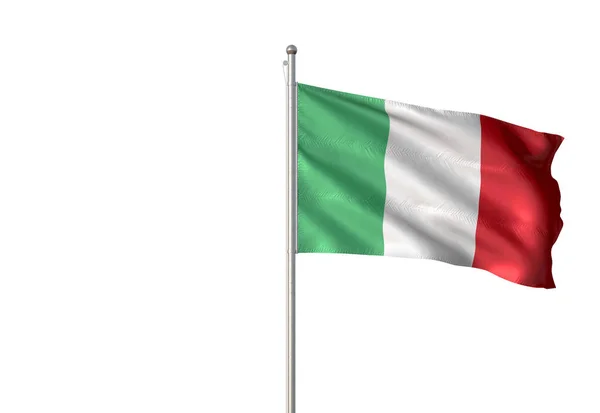 Italia bandiera sventolando isolato sfondo bianco 3D illustrazione — Foto Stock