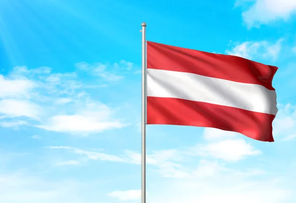 オーストリアの国旗を振って空背景 3 d イラストレーション — ストック写真