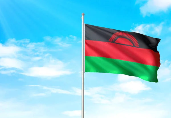 Malawi mávání vlajkami obloha pozadí 3d obrázek — Stock fotografie