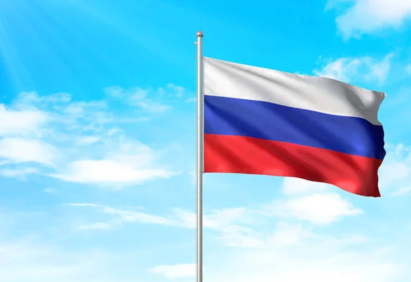 ロシア国旗を振って空背景 3 d イラストレーション — ストック写真