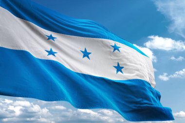 Honduras bayrak sallayarak Sky 3d resimde arka plan