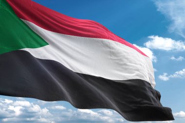 Sudan bayrak sallayarak Sky 3d resimde arka plan