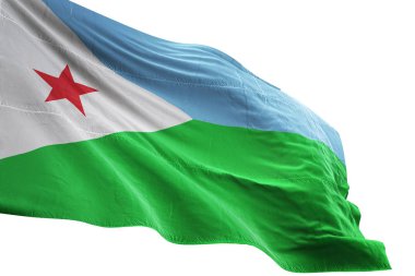 Cibuti bayrağı sallayarak izole beyaz arka plan 3d çizim