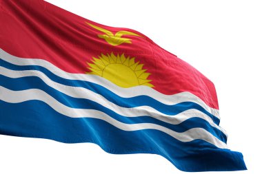 Kiribati bayrak sallayarak izole beyaz arka plan 3d çizim