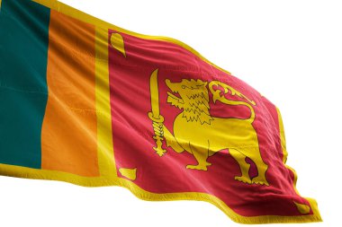 Sri Lanka bayrak sallayarak izole beyaz arka plan 3d çizim