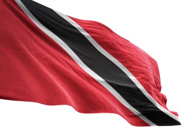 Trinidad ve Tobago bayrak sallayarak izole beyaz arka plan 3d çizim