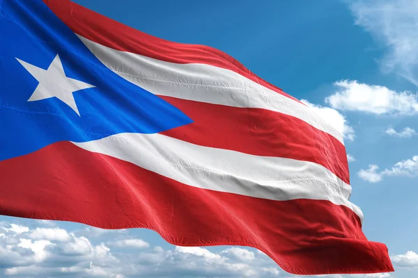 Puerto Rico mávání vlajkami obloha pozadí 3d obrázek — Stock fotografie
