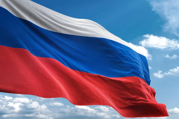 ロシア国旗を振って空背景 3 d イラストレーション — ストック写真