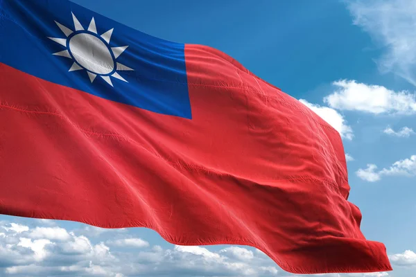 Флаг Тайваня, размахивающий небом — стоковое фото