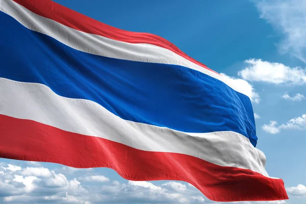 Thaïlande drapeau agitant ciel arrière-plan illustration 3D — Photo