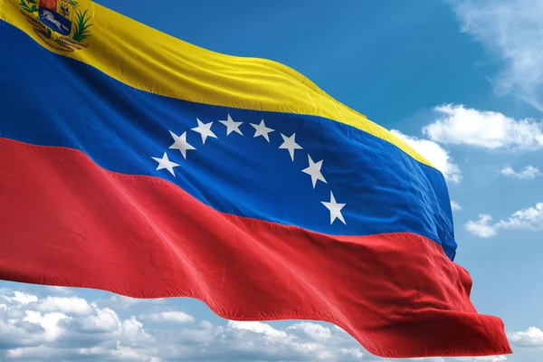 Flaga Wenezueli sky 3d ilustracji tle — Zdjęcie stockowe