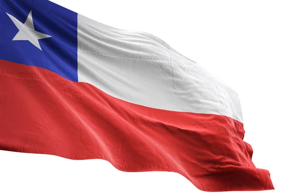 Bandera de Chile ondeando fondo blanco aislado ilustración 3D —  Fotos de Stock