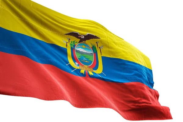 Ecuador zászló-hullámzó elszigetelt fehér háttér, 3D-s illusztráció — Stock Fotó