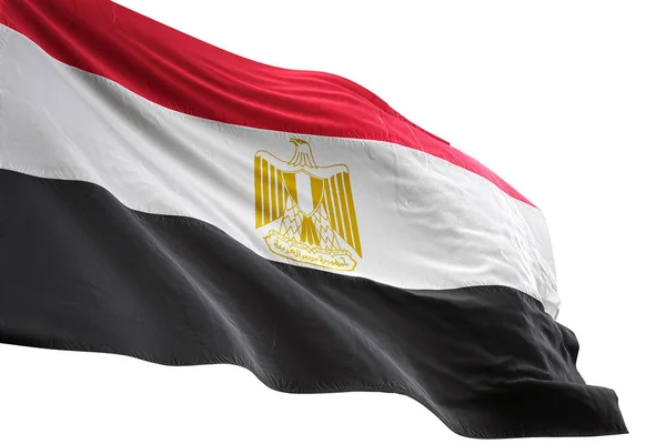 埃及旗子挥动被隔绝的白色背景3d 例证 — 图库照片