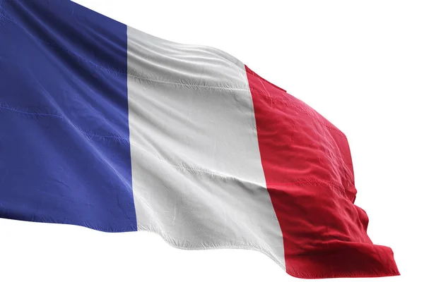 Francia bandiera sventolando isolato sfondo bianco 3D illustrazione — Foto Stock