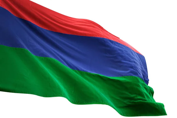 Gambiya bayrak sallayarak izole beyaz arka plan 3d çizim — Stok fotoğraf