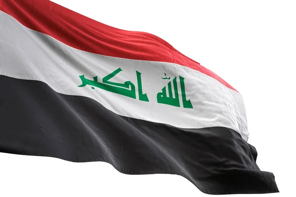 Bendera Irak melambaikan ilustrasi 3D berlatar belakang putih yang terisolasi — Stok Foto