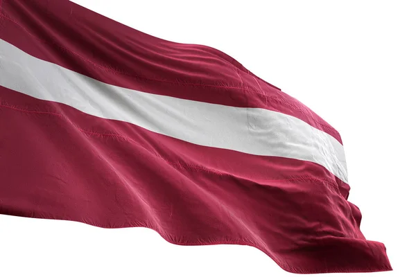 Latvia flag waving isolated white background 3D illustration — Stock Photo, Image