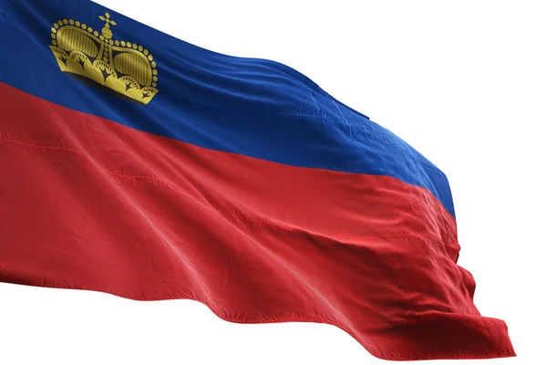 Liechtenstein flaga macha na białym tle ilustracja 3d — Zdjęcie stockowe