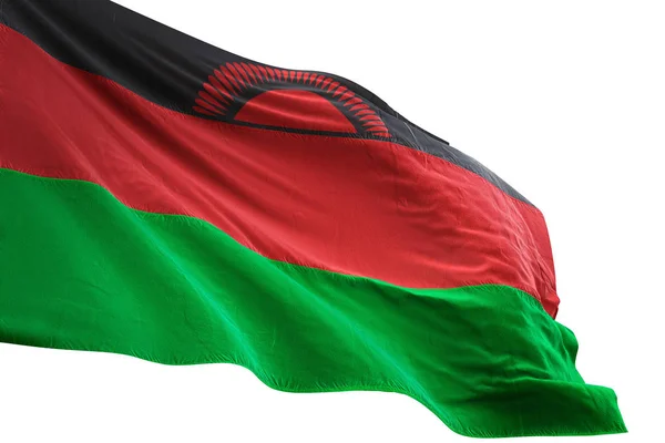 Malawi vlajka mávání izolované bílé pozadí 3d obrázek — Stock fotografie