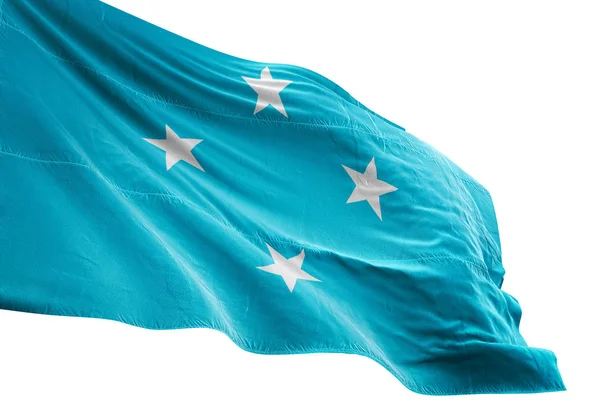 Mikronesien flagga vajande isolerade vit bakgrund 3d illustration — Stockfoto