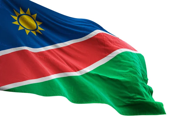 Namibia flagga vajande isolerade vit bakgrund 3d illustration — Stockfoto