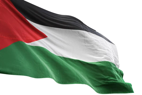 Palästinensische Flagge schwenkt isoliert weißen Hintergrund 3d Illustration — Stockfoto