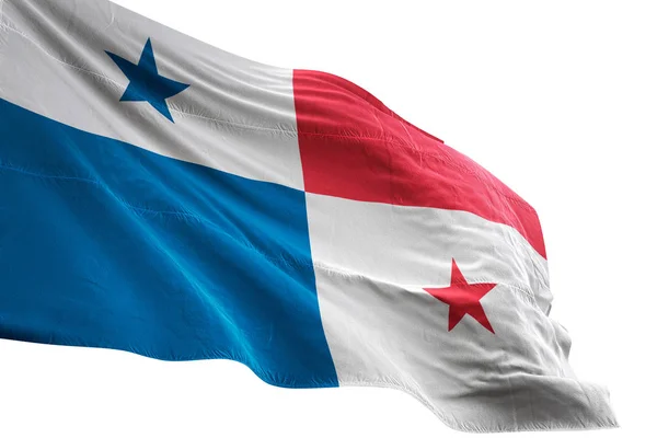 Bandera de Panamá ondeando fondo blanco aislado ilustración 3D —  Fotos de Stock